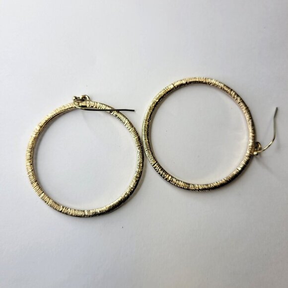 Gold Tone Round Earrings - Picture 3 of 5